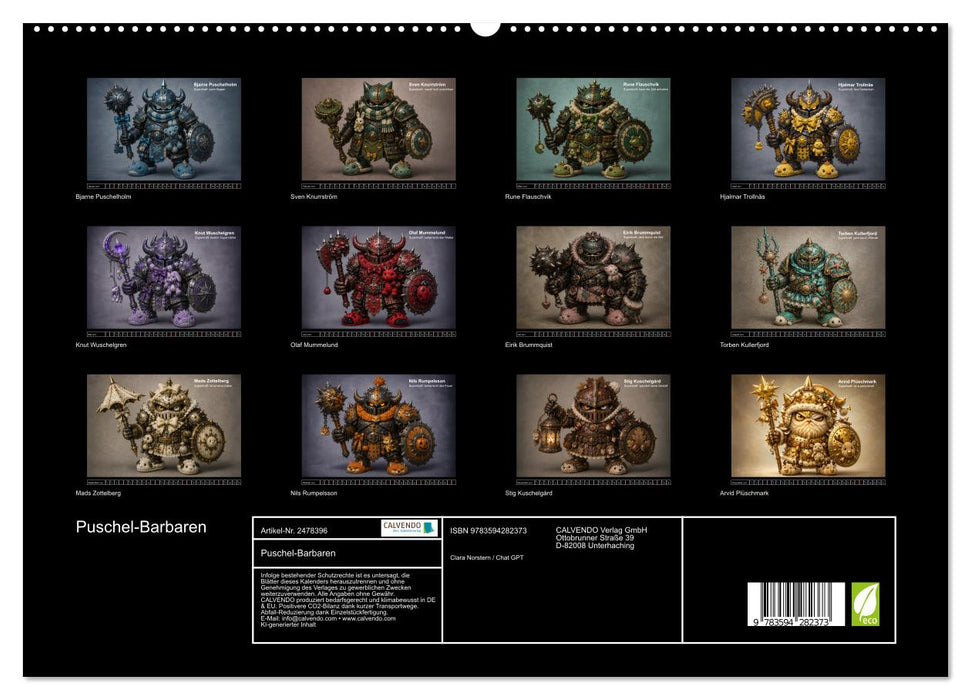 Puschel-Barbaren (CALVENDO Premium Wandkalender 2027)
