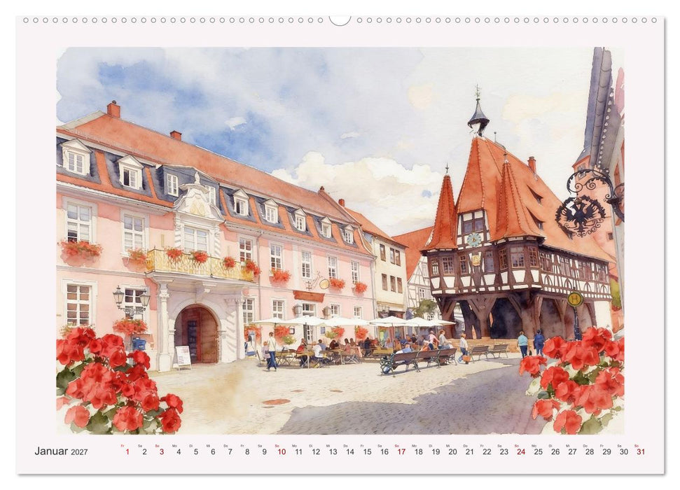 Die schönsten Altstädte in Hessen (CALVENDO Wandkalender 2027)