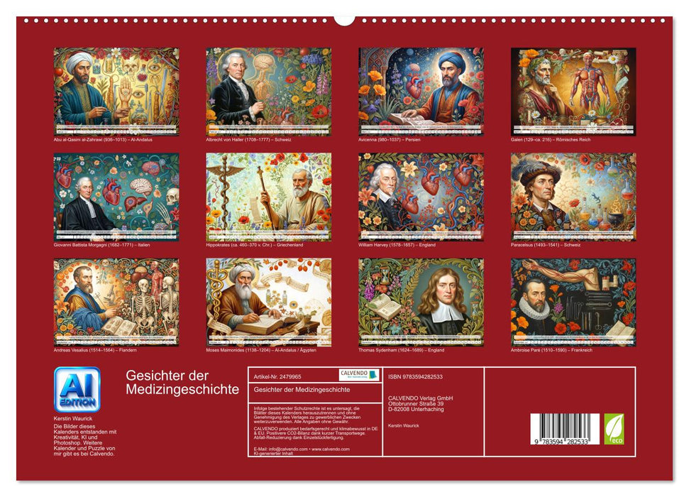 Gesichter der Medizingeschichte (CALVENDO Premium Wandkalender 2027)