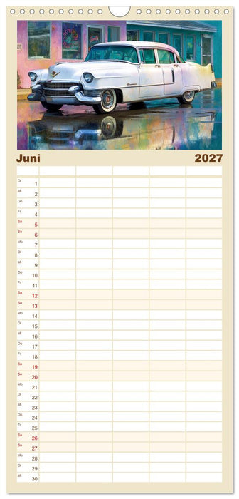 Amerikas rollende Legenden – Retro-Design trifft Nostalgie (CALVENDO Familienplaner 2027)