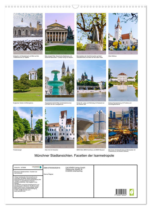 Münchner Stadtansichten. Facetten der Isarmetropole (CALVENDO Wandkalender 2027)