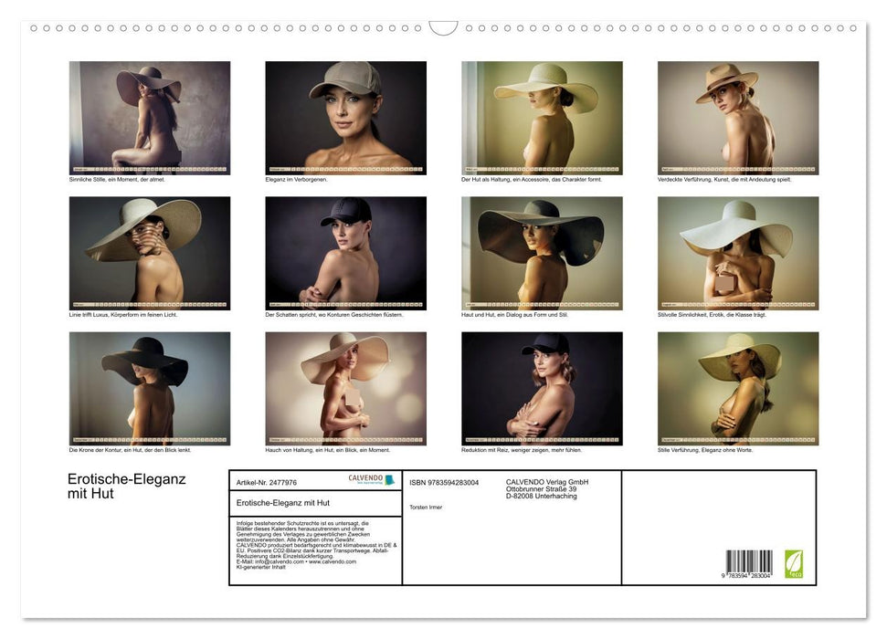 Erotische-Eleganz mit Hut (CALVENDO Wandkalender 2027)