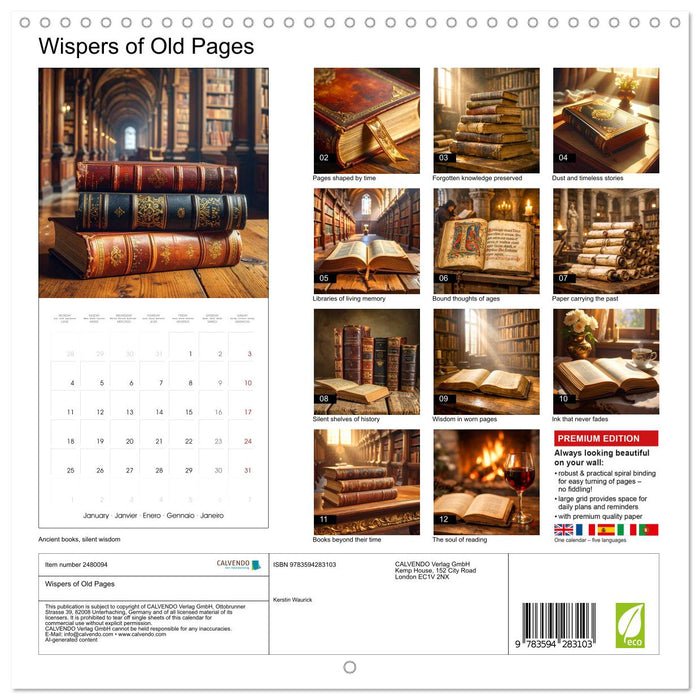 Wispers of Old Pages (CALVENDO Monthly Calendar 2027)