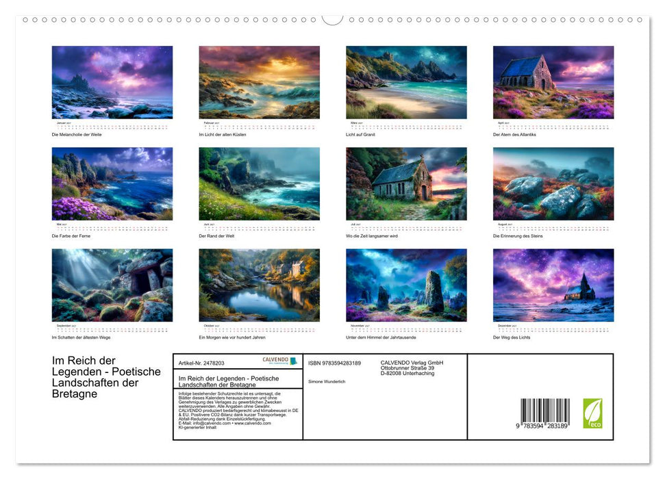 Im Reich der Legenden - Poetische Landschaften der Bretagne (CALVENDO Premium Wandkalender 2027)