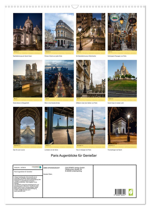 Paris Augenblicke für Genießer (CALVENDO Wandkalender 2027)