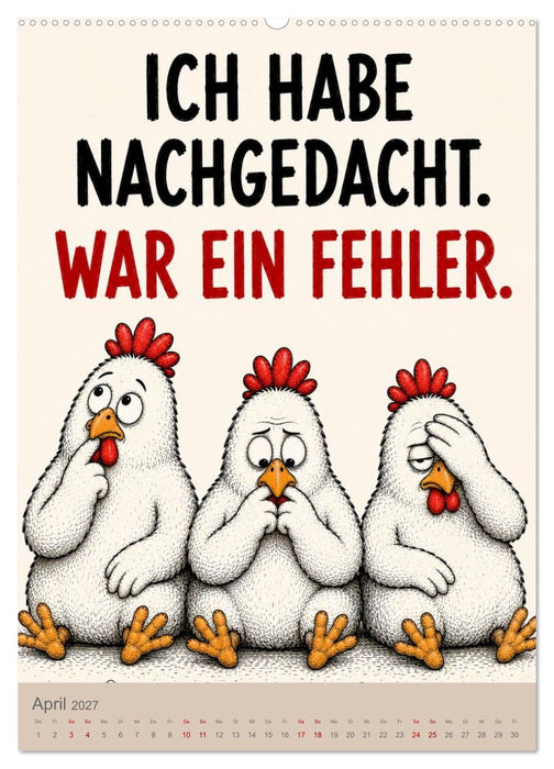 Das Hühner Büro - 12 Monate. 3 Typen. 0 Lösungen (CALVENDO Wandkalender 2027)