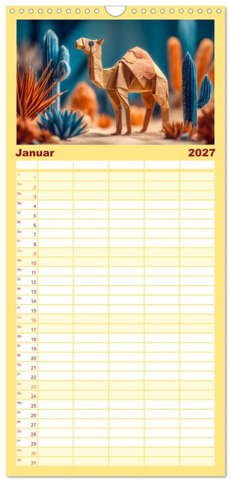 Origami Zoo - Bunter Tierkalender für Kinder und Familien (CALVENDO Familienplaner 2027)