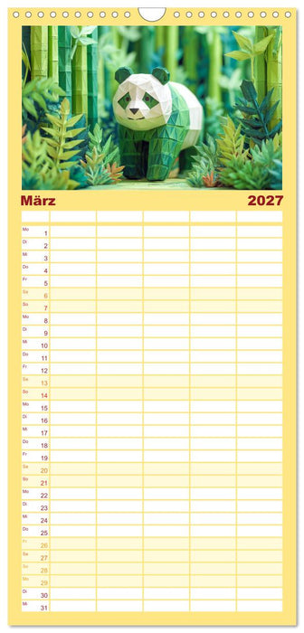 Origami Zoo - Bunter Tierkalender für Kinder und Familien (CALVENDO Familienplaner 2027)