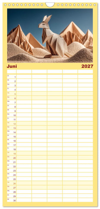 Origami Zoo - Bunter Tierkalender für Kinder und Familien (CALVENDO Familienplaner 2027)
