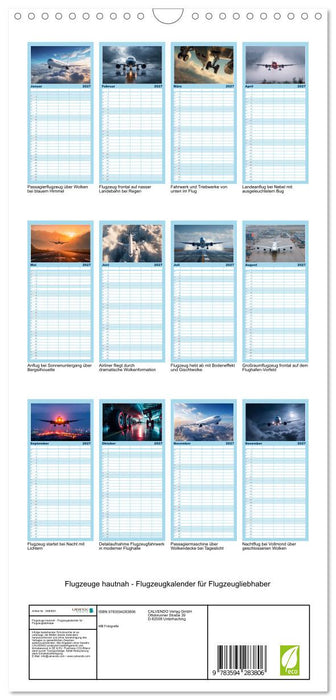 Flugzeuge hautnah - Flugzeugkalender für Flugzeugliebhaber (CALVENDO Familienplaner 2027)