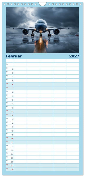 Flugzeuge hautnah - Flugzeugkalender für Flugzeugliebhaber (CALVENDO Familienplaner 2027)