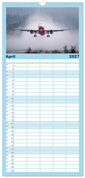 Flugzeuge hautnah - Flugzeugkalender für Flugzeugliebhaber (CALVENDO Familienplaner 2027)