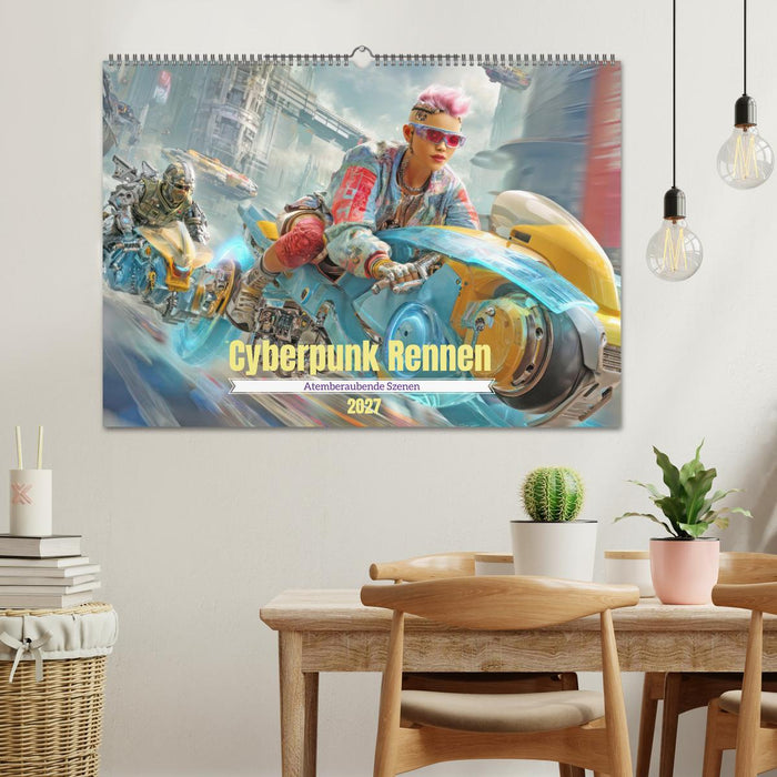 Cyberpunk Rennen - Atemberaubende Szenen (CALVENDO Wandkalender 2027)