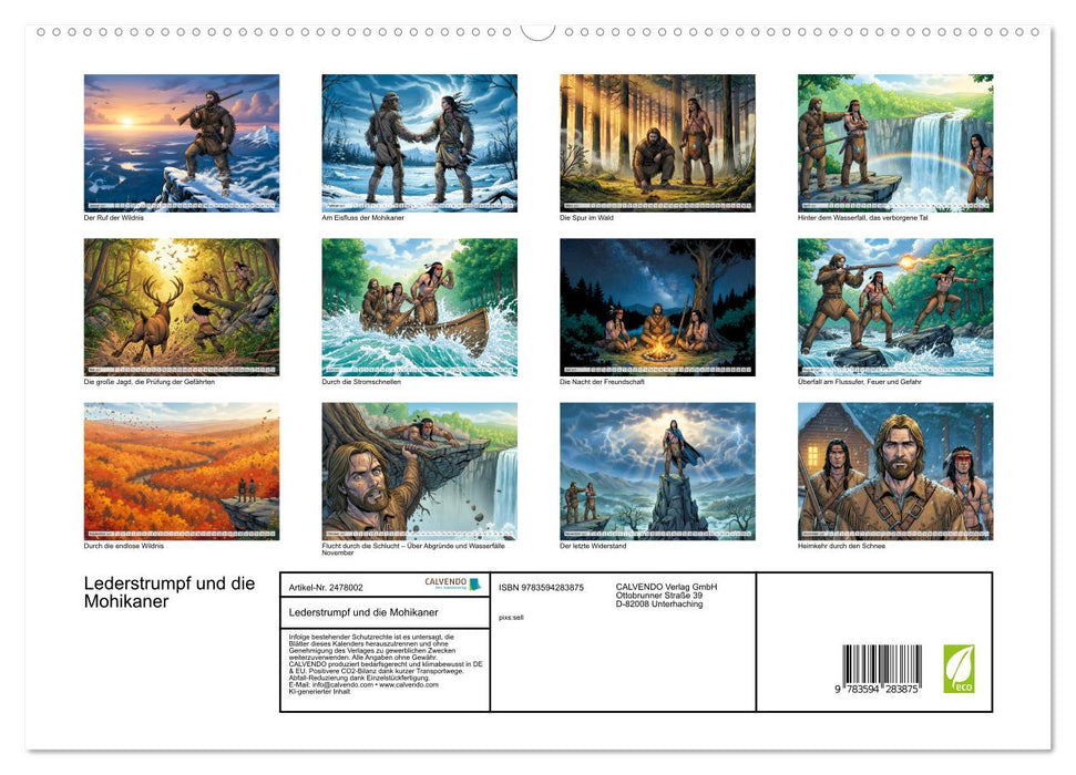 Lederstrumpf und die Mohikaner (CALVENDO Premium Wandkalender 2027)