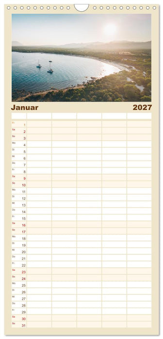 Sardinien. Schöne Landschaften und bunte Städte. (CALVENDO Familienplaner 2027)