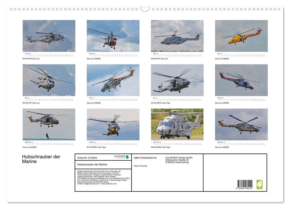 Hubschrauber der Marine (CALVENDO Wandkalender 2027)
