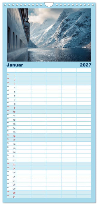 Kreuzfahrtschiffe Kalender - Kreuzfahrten und Giganten der Meere (CALVENDO Familienplaner 2027)