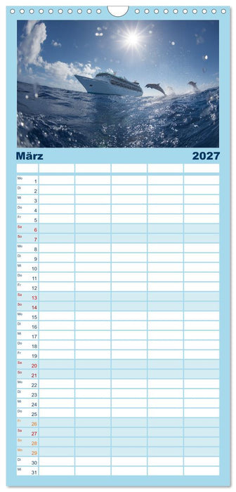 Kreuzfahrtschiffe Kalender - Kreuzfahrten und Giganten der Meere (CALVENDO Familienplaner 2027)