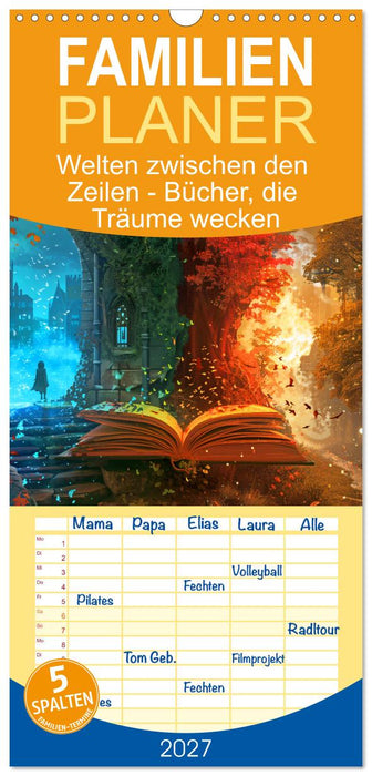 Welten zwischen den Zeilen - Bücher, die Träume wecken (CALVENDO Familienplaner 2027)