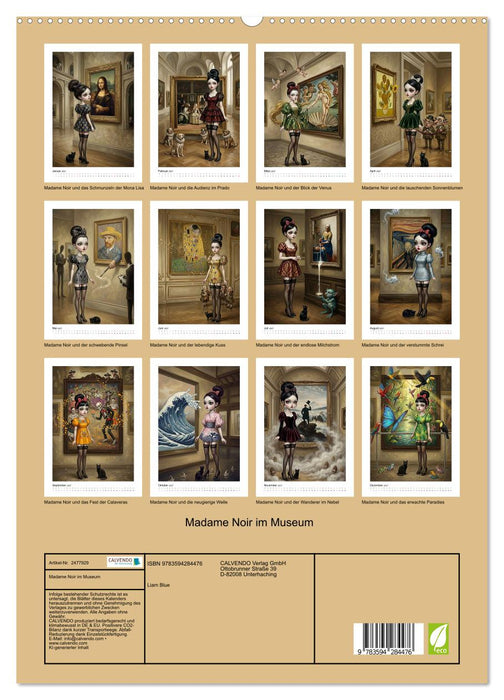 Madame Noir im Museum (CALVENDO Premium Wandkalender 2027)
