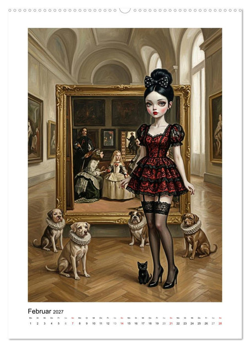 Madame Noir im Museum (CALVENDO Premium Wandkalender 2027)