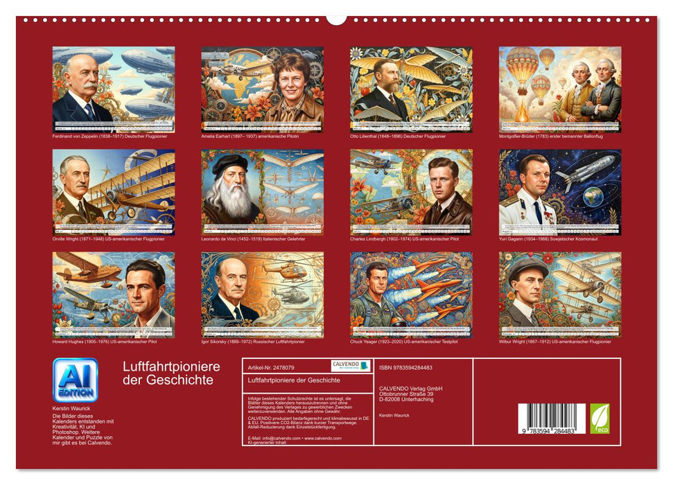 Luftfahrtpioniere der Geschichte (CALVENDO Wandkalender 2027)