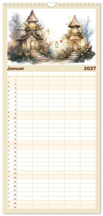Märchenhafte Feenhäuschen (CALVENDO Familienplaner 2027)