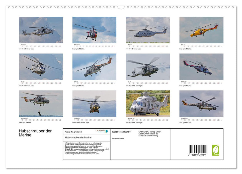 Hubschrauber der Marine (CALVENDO Premium Wandkalender 2027)