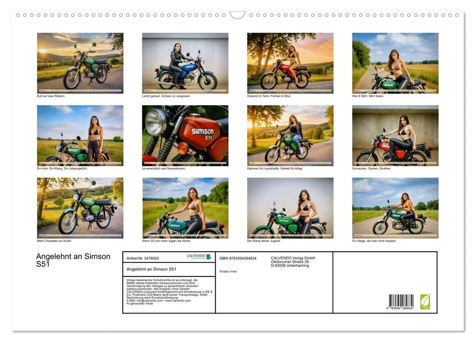 Angelehnt an Simson S51 (CALVENDO Wandkalender 2027)