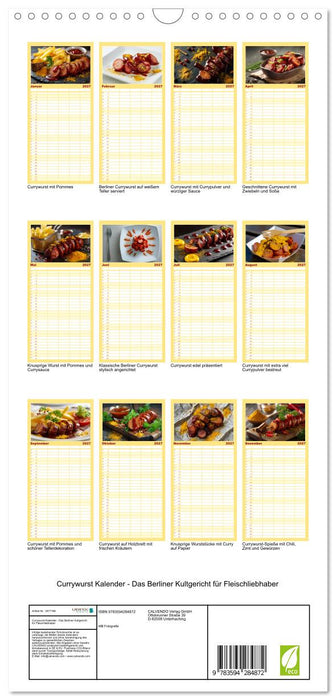 Currywurst Kalender - Das Berliner Kultgericht für Fleischliebhaber (CALVENDO Familienplaner 2027)