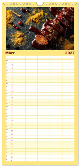 Currywurst Kalender - Das Berliner Kultgericht für Fleischliebhaber (CALVENDO Familienplaner 2027)