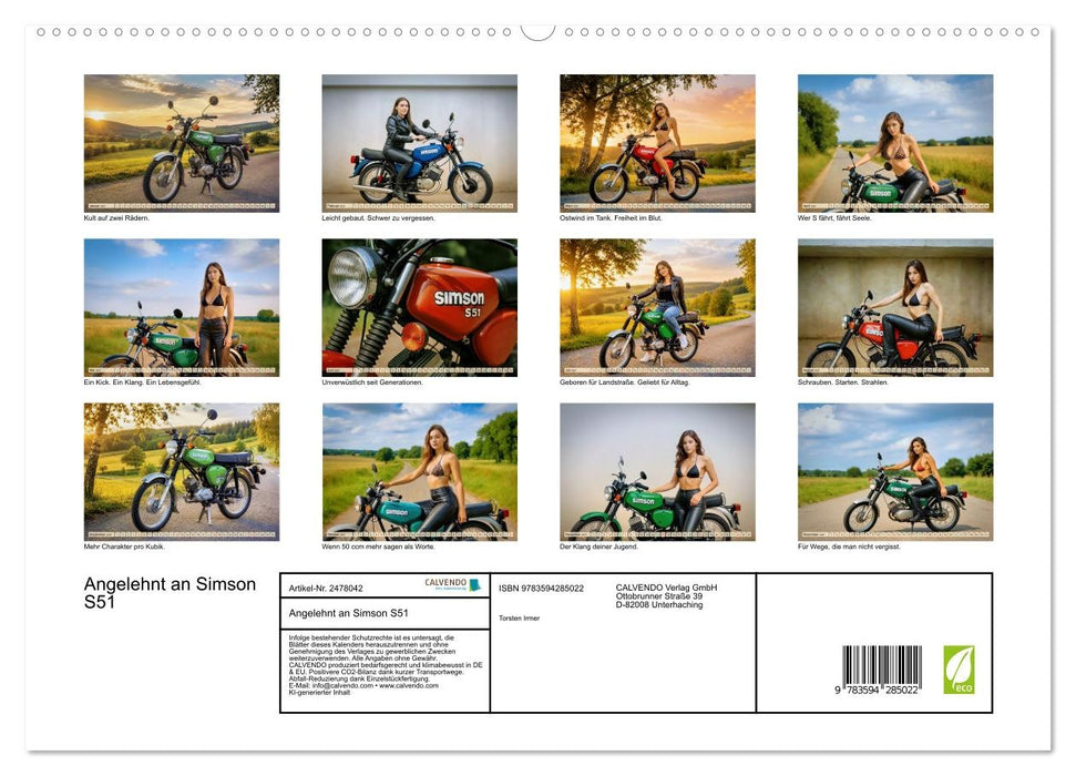 Angelehnt an Simson S51 (CALVENDO Premium Wandkalender 2027)
