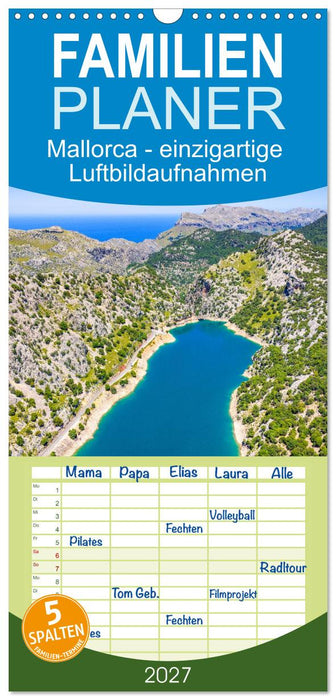 Mallorca - einzigartige Luftbildaufnahmen (CALVENDO Familienplaner 2027)