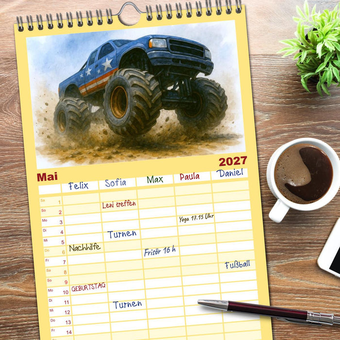 Monstertruck Spektakel (CALVENDO Familienplaner 2027)