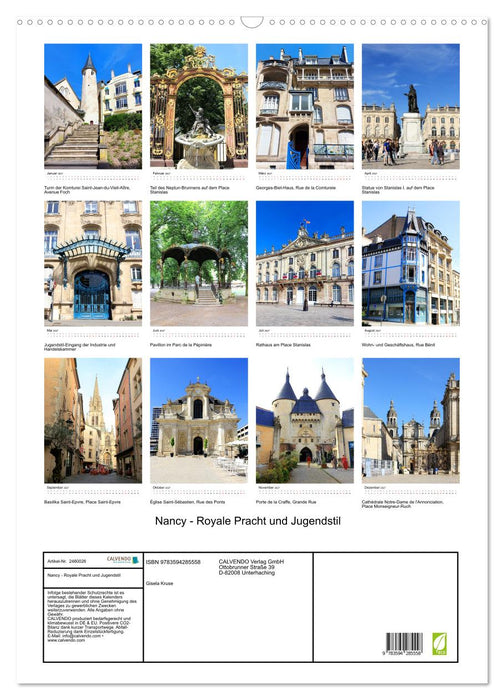 Nancy - Royale Pracht und Jugendstil (CALVENDO Wandkalender 2027)