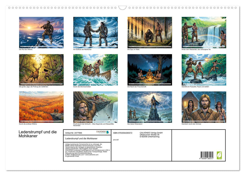 Lederstrumpf und die Mohikaner (CALVENDO Wandkalender 2027)
