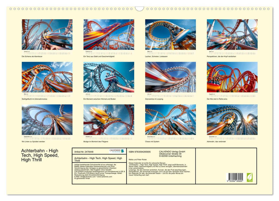 Achterbahn - High Tech, High Speed, High Thrill (CALVENDO Wandkalender 2027)