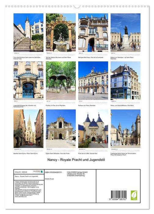 Nancy - Royale Pracht und Jugendstil (CALVENDO Premium Wandkalender 2027)