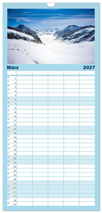 Matterhorn - Eiger, Mönch und Jungfrau: Rund um die zeitlosen Gipfel (CALVENDO Familienplaner 2027)