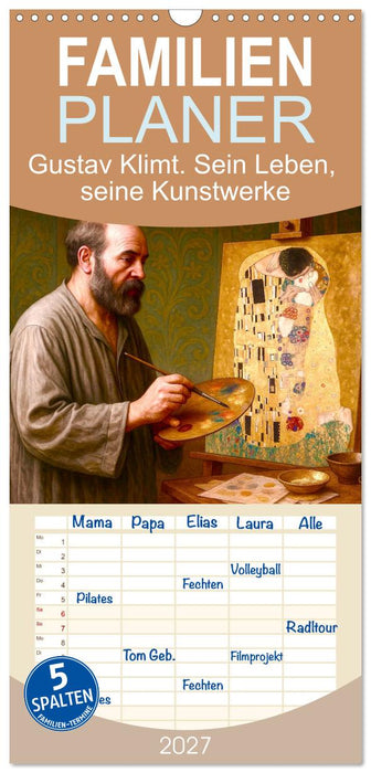 Gustav Klimt. Sein Leben, seine Kunstwerke (CALVENDO Familienplaner 2027)