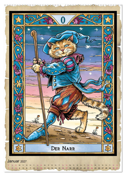 Zauberhaft mystisches Katzentarot (CALVENDO Premium Wandkalender 2027)