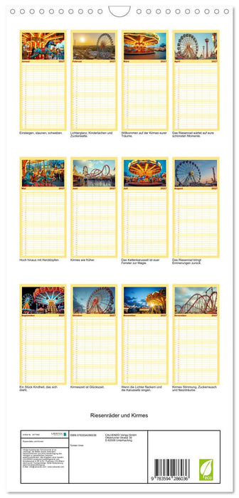 Riesenräder und Kirmes (CALVENDO Familienplaner 2027)