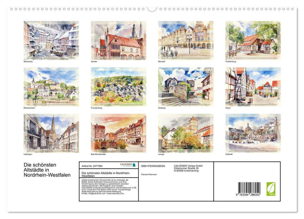 Die schönsten Altstädte in Nordrhein-Westfalen (CALVENDO Premium Wandkalender 2027)