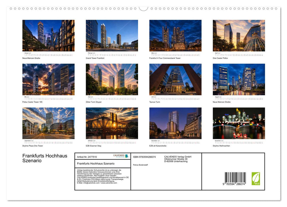 Frankfurts Hochhaus Szenario (CALVENDO Premium Wandkalender 2027)