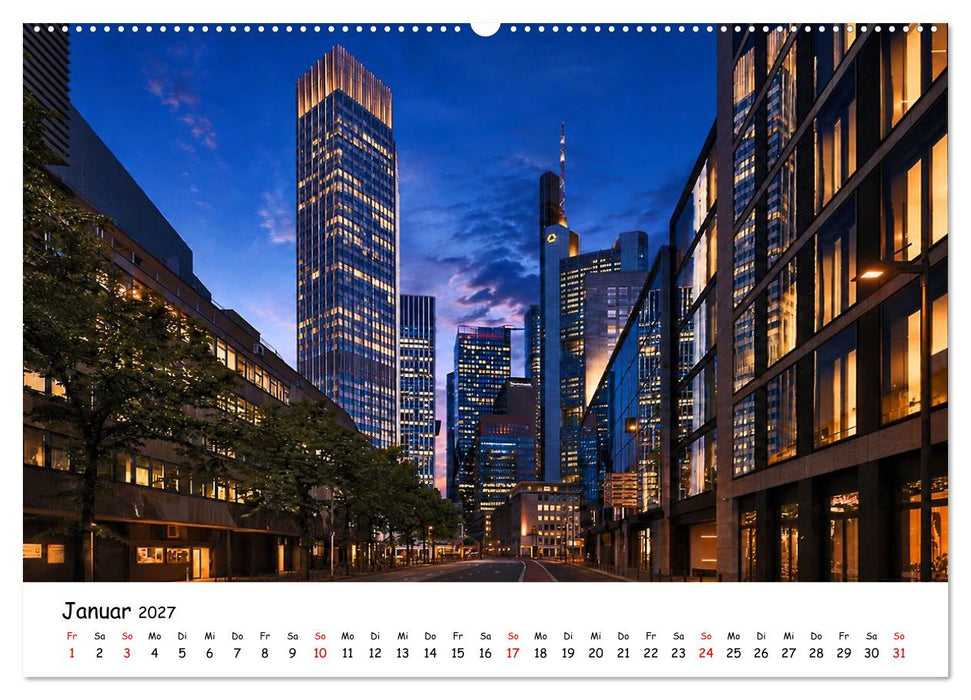 Frankfurts Hochhaus Szenario (CALVENDO Premium Wandkalender 2027)