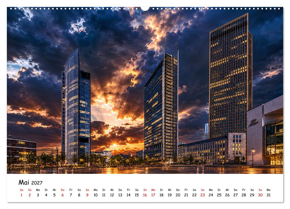 Frankfurts Hochhaus Szenario (CALVENDO Premium Wandkalender 2027)