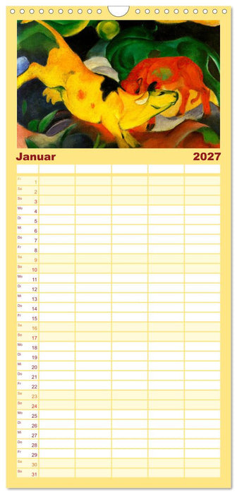 Expressionistische Tierwelten (CALVENDO Familienplaner 2027)