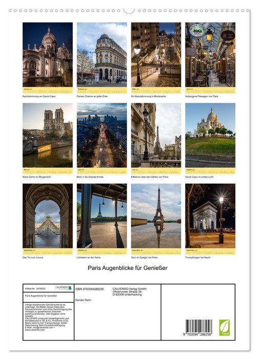 Paris Augenblicke für Genießer (CALVENDO Premium Wandkalender 2027)
