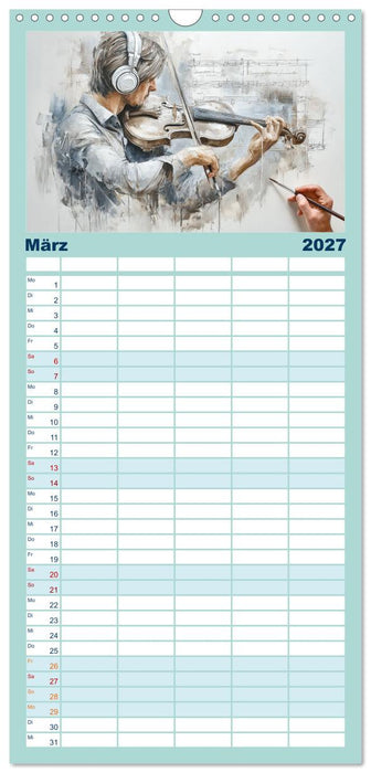 Herzschlag in Noten (CALVENDO Familienplaner 2027)