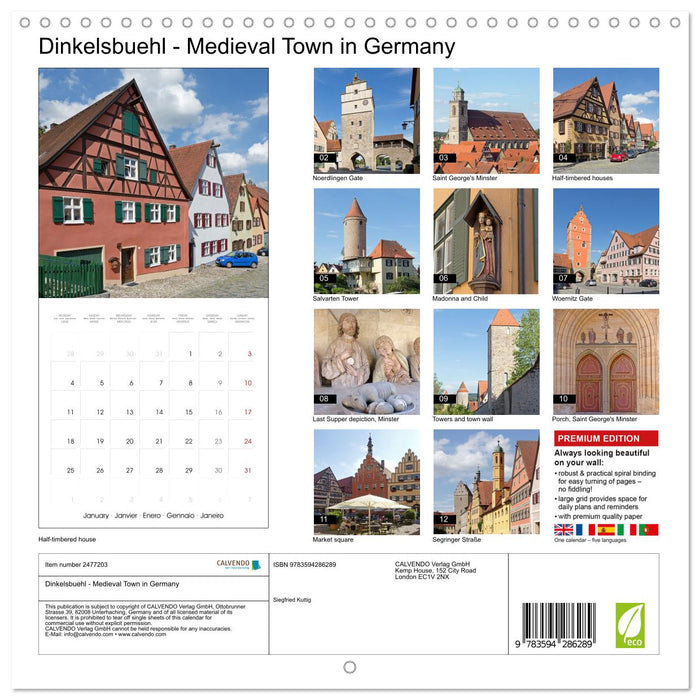 Dinkelsbuehl - Medieval Town in Germany (CALVENDO Monthly Calendar 2027)